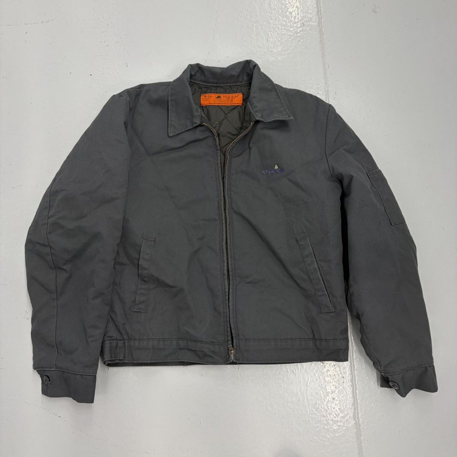 Vintage 70s Red Kap Grey Canvas Workwear Mechanics Jacket